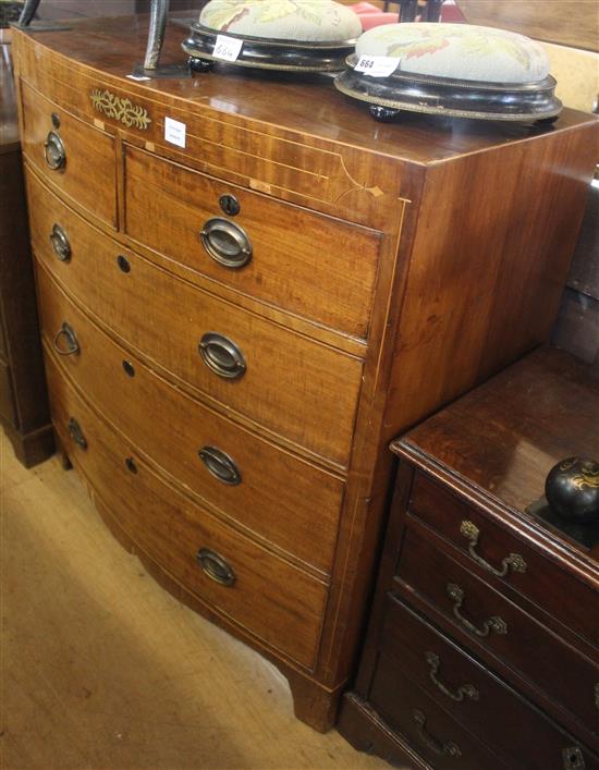 Regency mahogany bow front chest of drawers